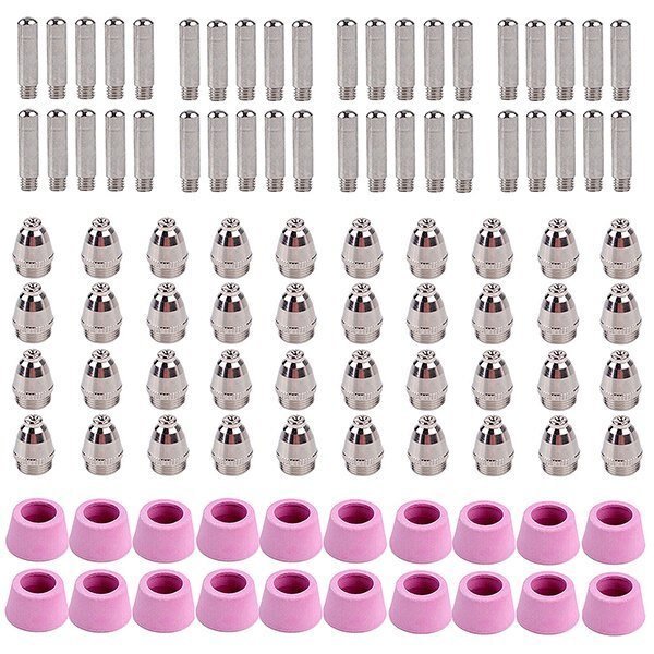 100 Plasma Cutter Consumables, 40-Nozzles 40-Electrodes 20-Ceramic Cups for CUT-50 CUT-55M CTS-200, Amico Electric, Mfr#: CUT5060-100